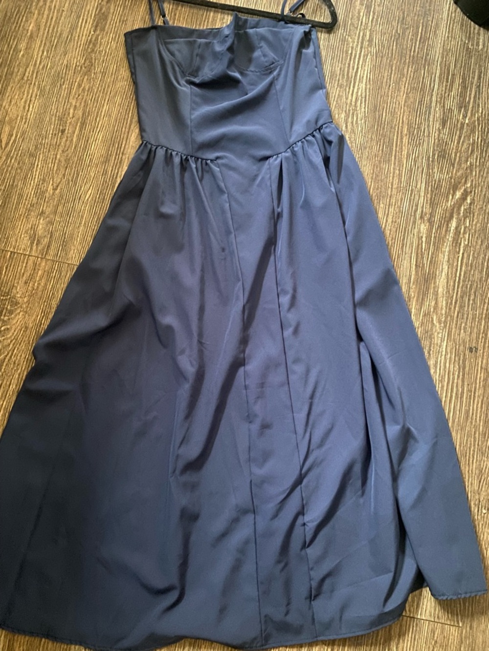 Source Unknown Navy Strapless A-Line Cocktail Dress